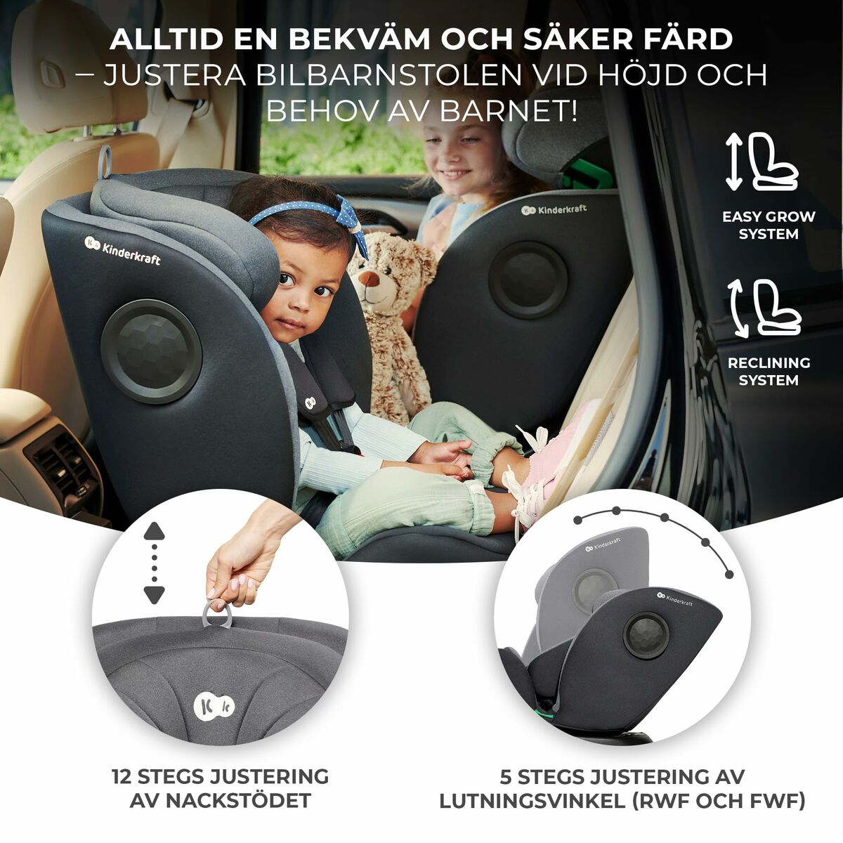 Scaun Auto Kinderkraft KCI36000GRY0000 Gri - Bebelus, Scaune auto și accesorii