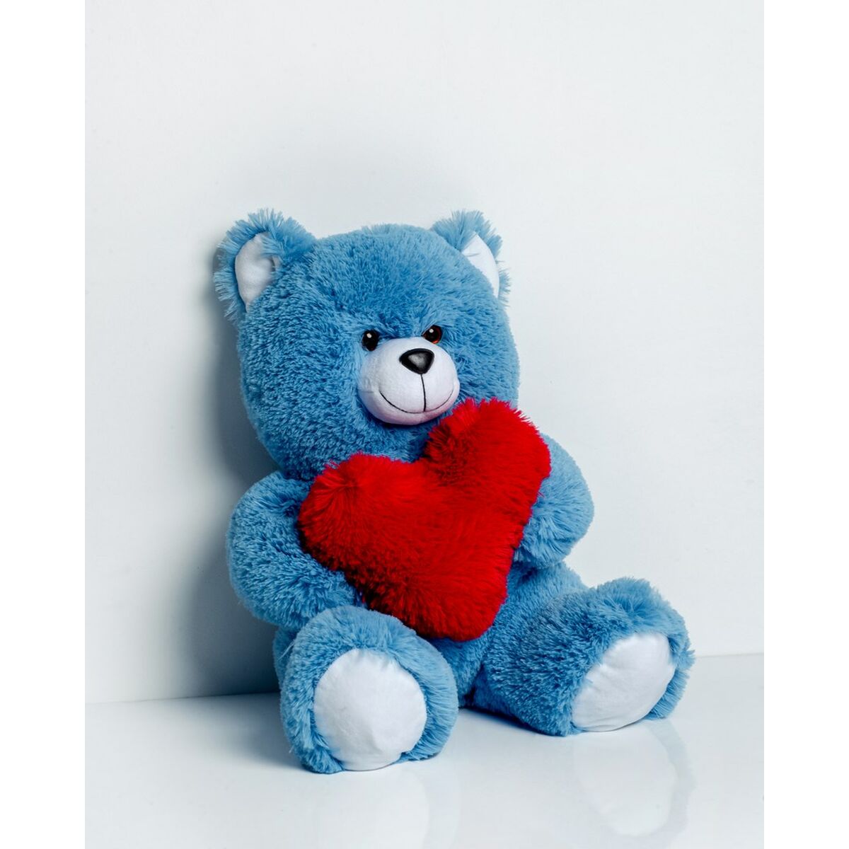 Urs de Pluș GO GIFT FRANK 50 BL Albastru Flauș Inimă 50 cm - Jucarii si jocuri, Jucării de pluș
