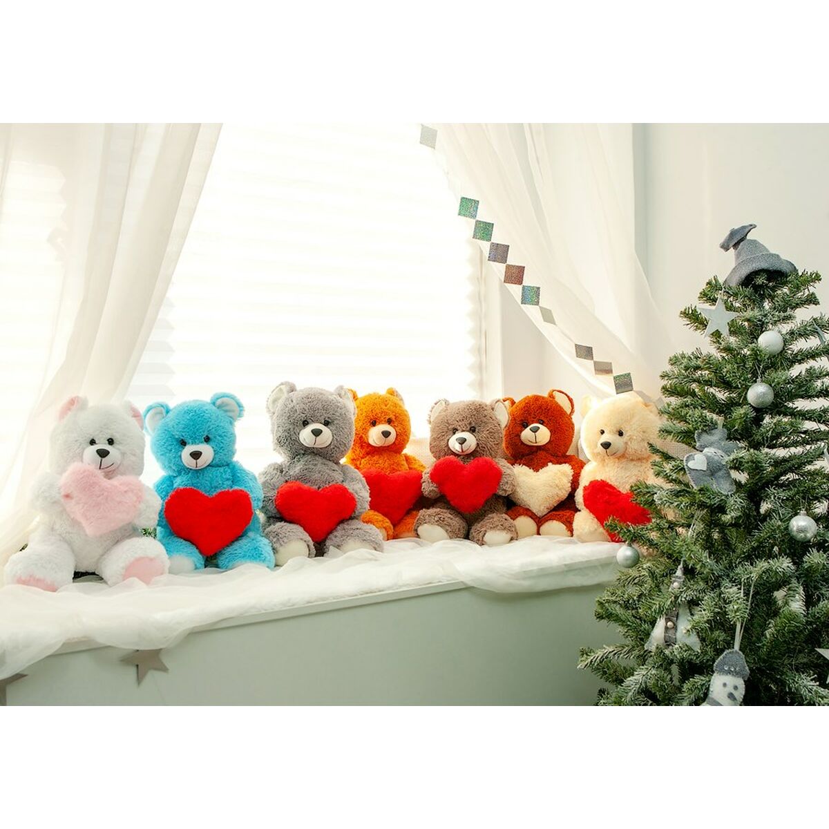 Urs de Pluș GO GIFT FRANK 50 BR Maro Flauș Inimă 50 cm - Jucarii si jocuri, Jucării de pluș