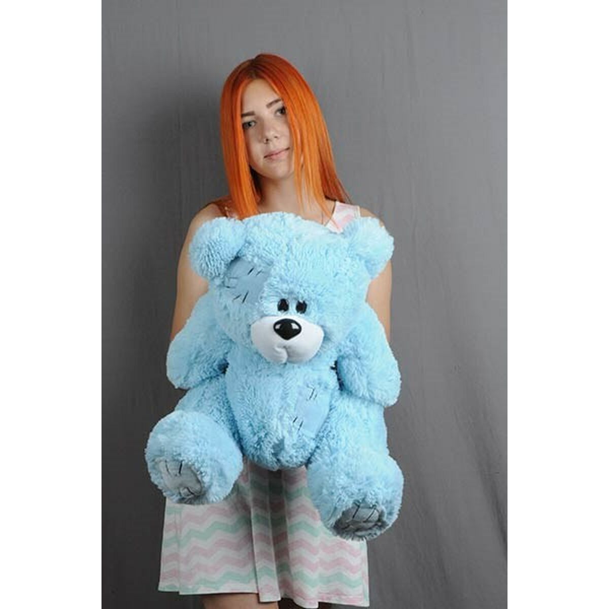 Urs de Pluș GO GIFT TEDDY 60 BL Albastru Flauș 60 cm - Jucarii si jocuri, Jucării de pluș