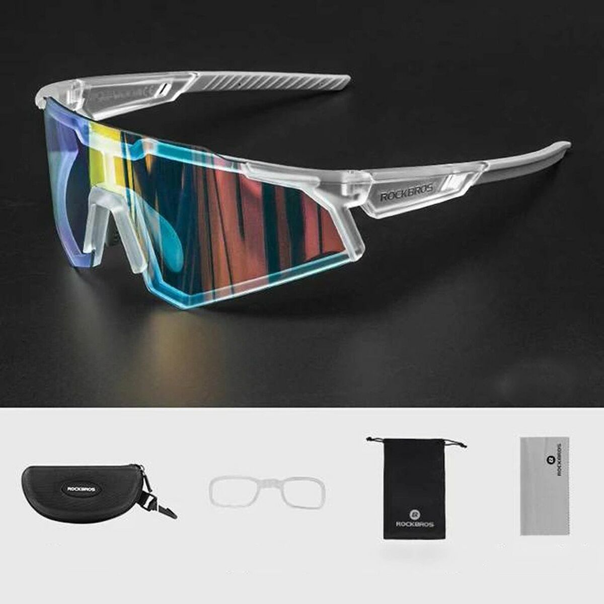 Ochelari de ciclism Rockbros 157248 Alb Negru - Sport și în aer liber, Ciclism
