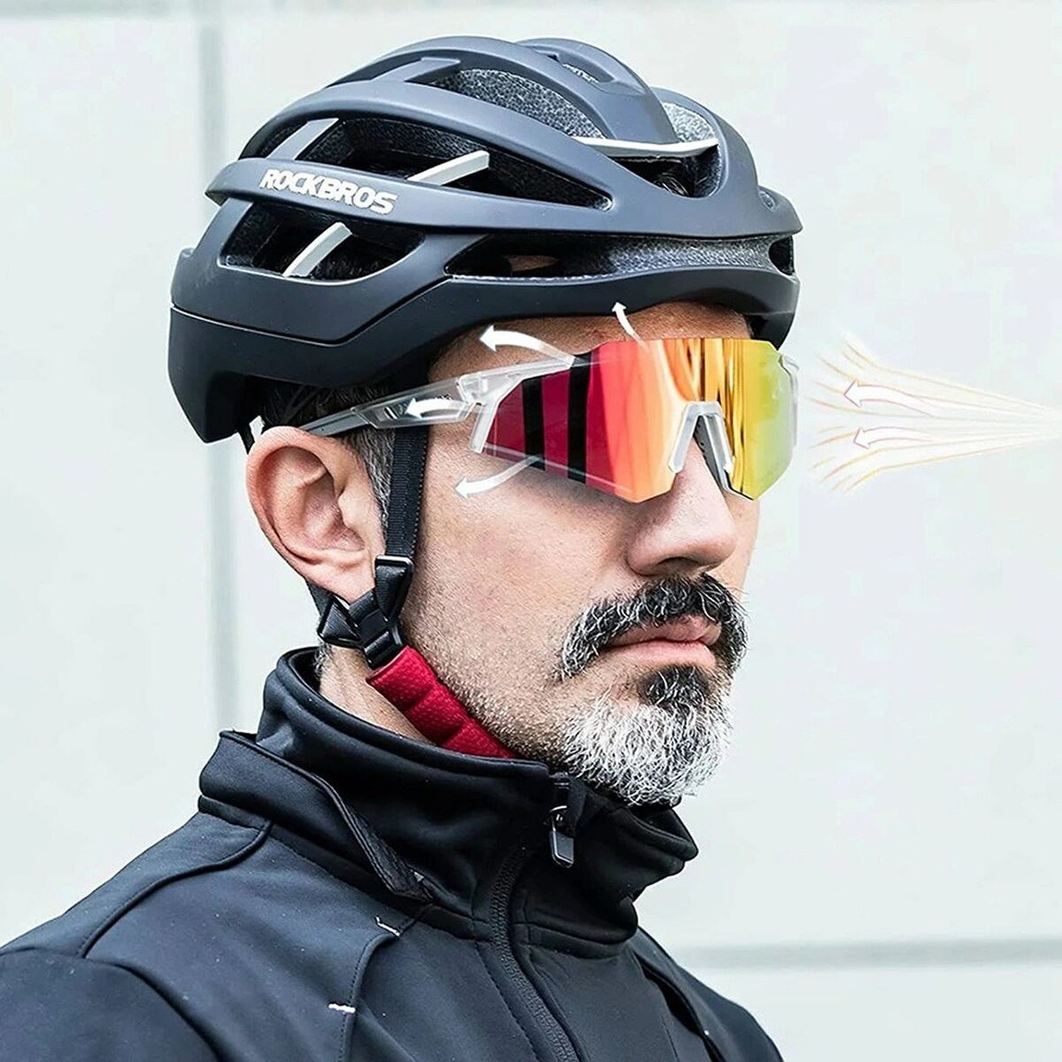 Ochelari de ciclism Rockbros 157248 Alb Negru - Sport și în aer liber, Ciclism