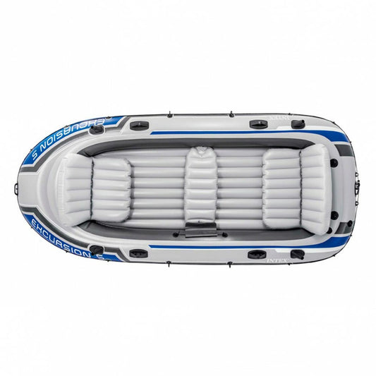 Barcă Gonflabilă Intex Excursion 5 Albastru Alb 366 x 43 x 168 cm - Sport și în aer liber, Sporturi acvatice