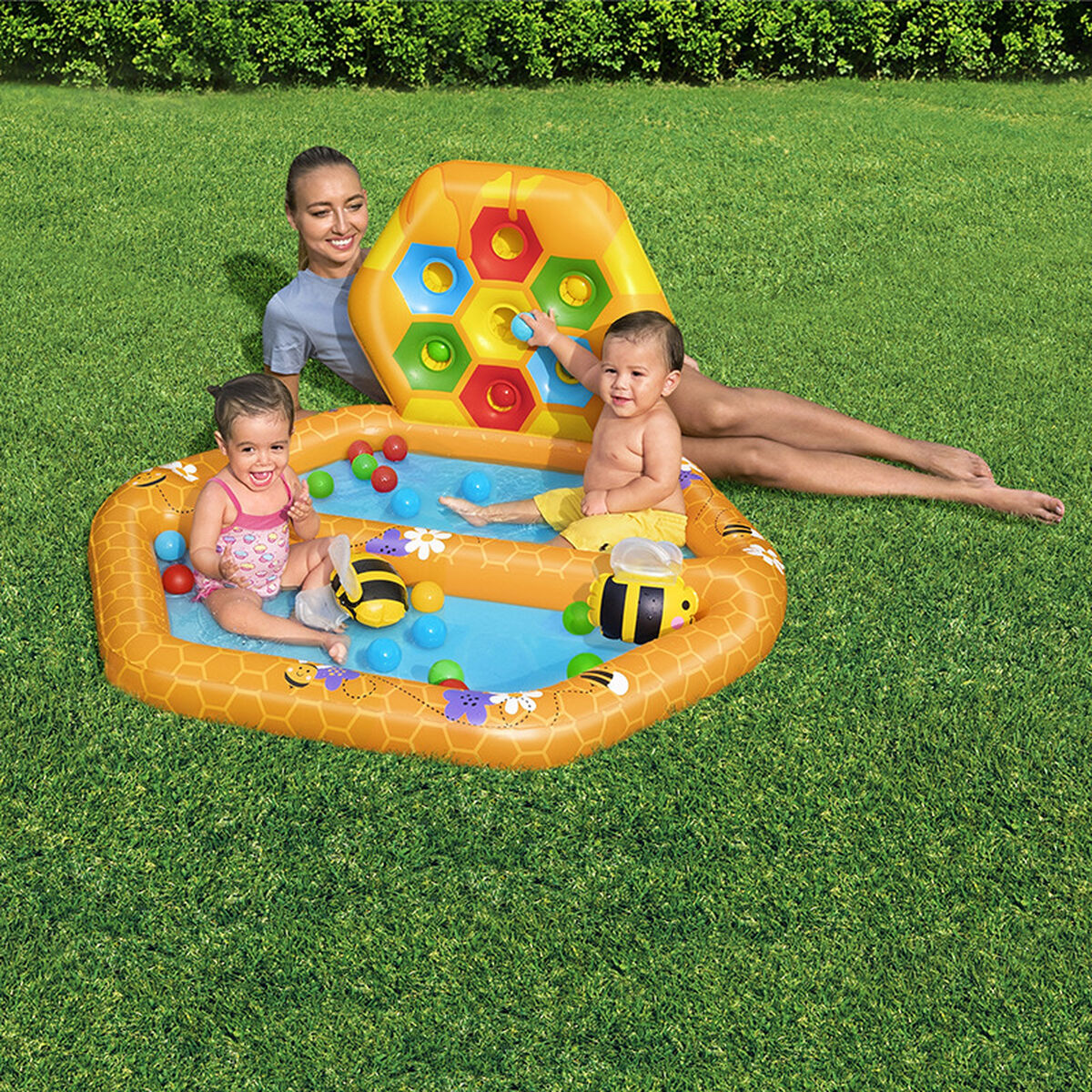 Piscină cu Mingi Bestway 127 x 119 x 61 cm Albină - Jucarii si jocuri, În aer liber și sport
