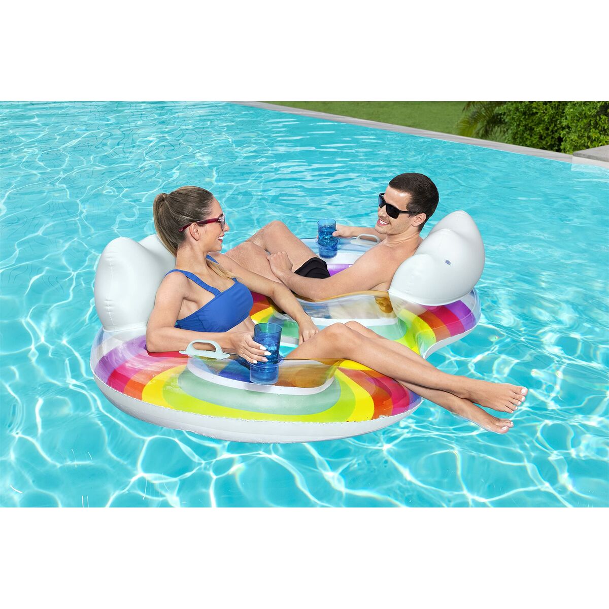 Roată gonflabilă Bestway Curcubeu 186 x 116 cm - Jucarii si jocuri, În aer liber și sport