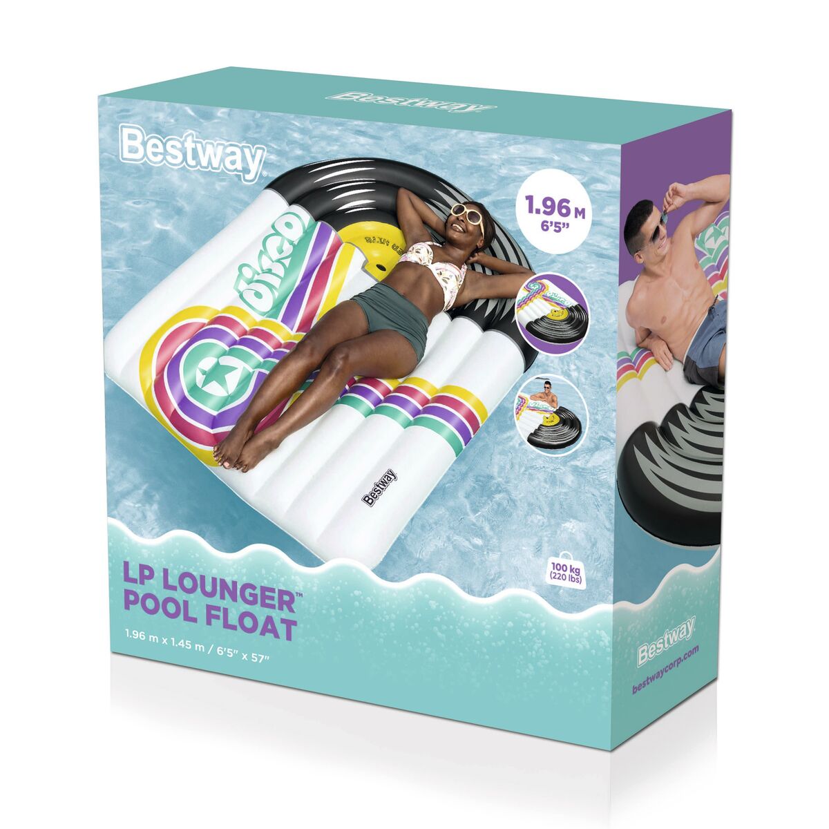 Bestway Colchoneta Inflabilă Disco 196x145 cm Plajă și Piscină 43837 - Jucarii si jocuri, În aer liber și sport