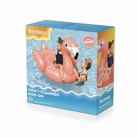 Bestway Figură Inflatable Flamingo cu Mânere 138x107 cm +3 Ani Plajă și Piscină 41525 - Jucarii si jocuri, În aer liber și sport