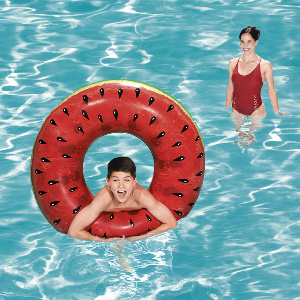 Flotor gonflabil Bestway Ananas Pepene Verde Ø 116 cm Multicolor - Jucarii si jocuri, În aer liber și sport