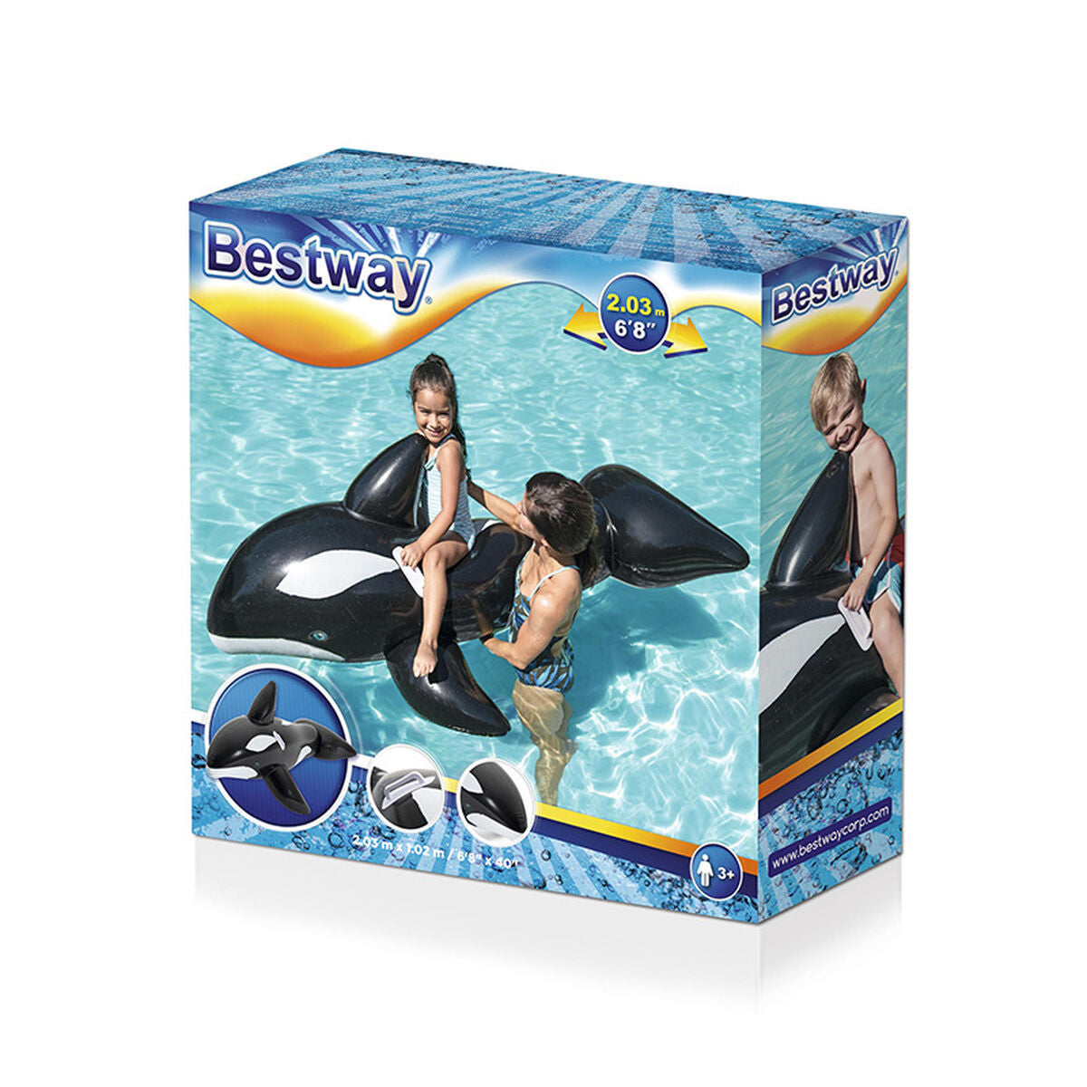 Figurină Gonflabilă pentru Piscină Bestway Balenă 203 x 102 cm - Jucarii si jocuri, În aer liber și sport