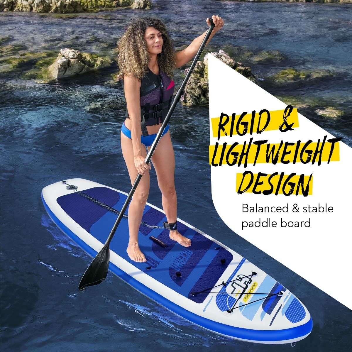 Placă gonflabilă de paddle surf cu accesorii Bestway Hydro-Force Multicolor 305 x 84 x 12 cm - Sport și în aer liber, Sporturi acvatice