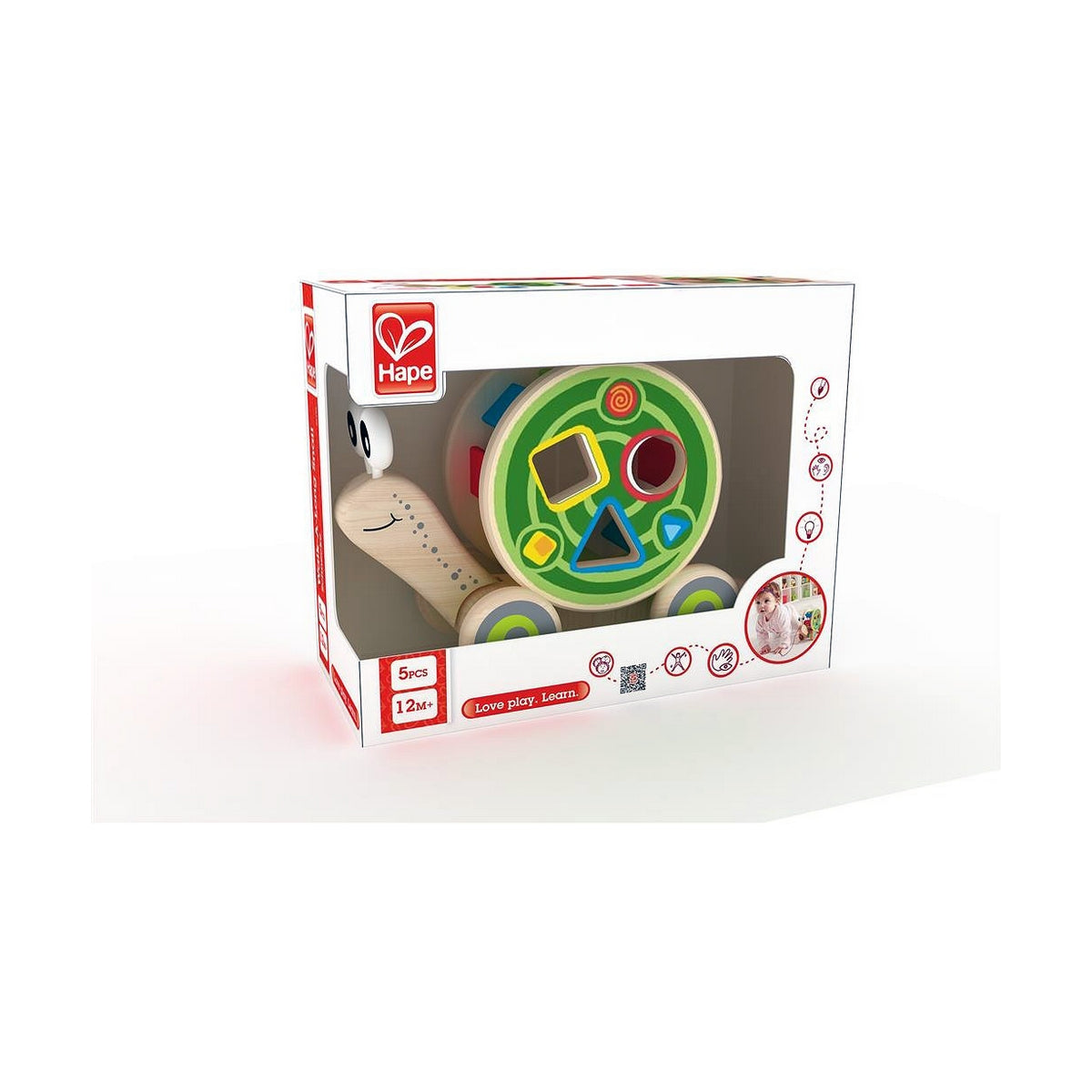 Jucărie interactivă Hape Nestable Snail 30 x 18,6 x 11 cm - Bebelus, Jucăriile copilăriei timpurii