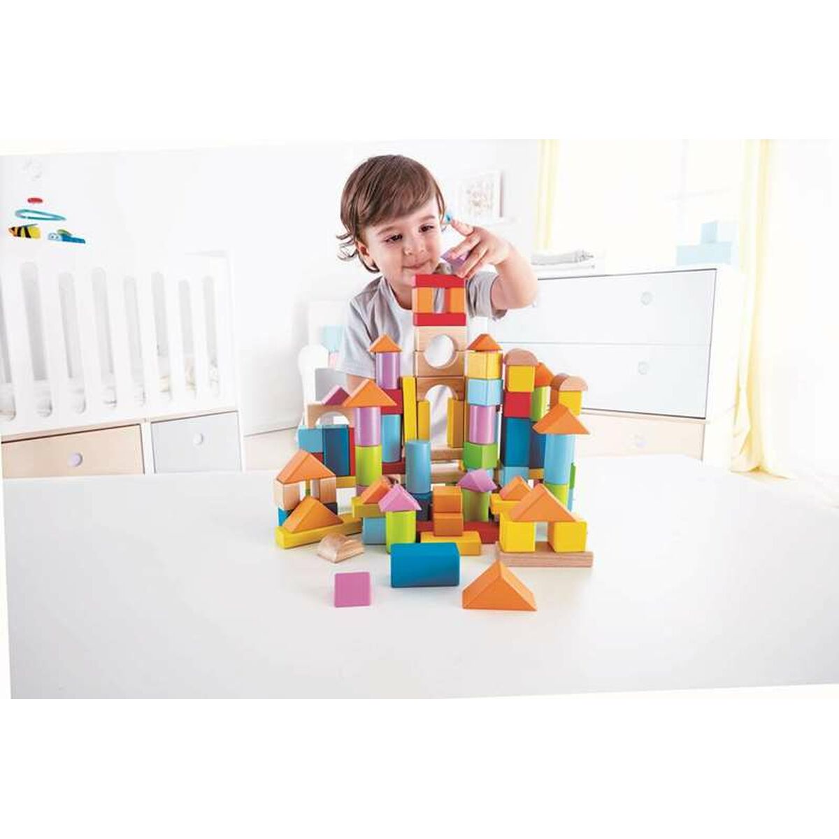 Joc de Construcții cu Plăci Hape 101 Piese 27 x 22 x 13 cm - Jucarii si jocuri