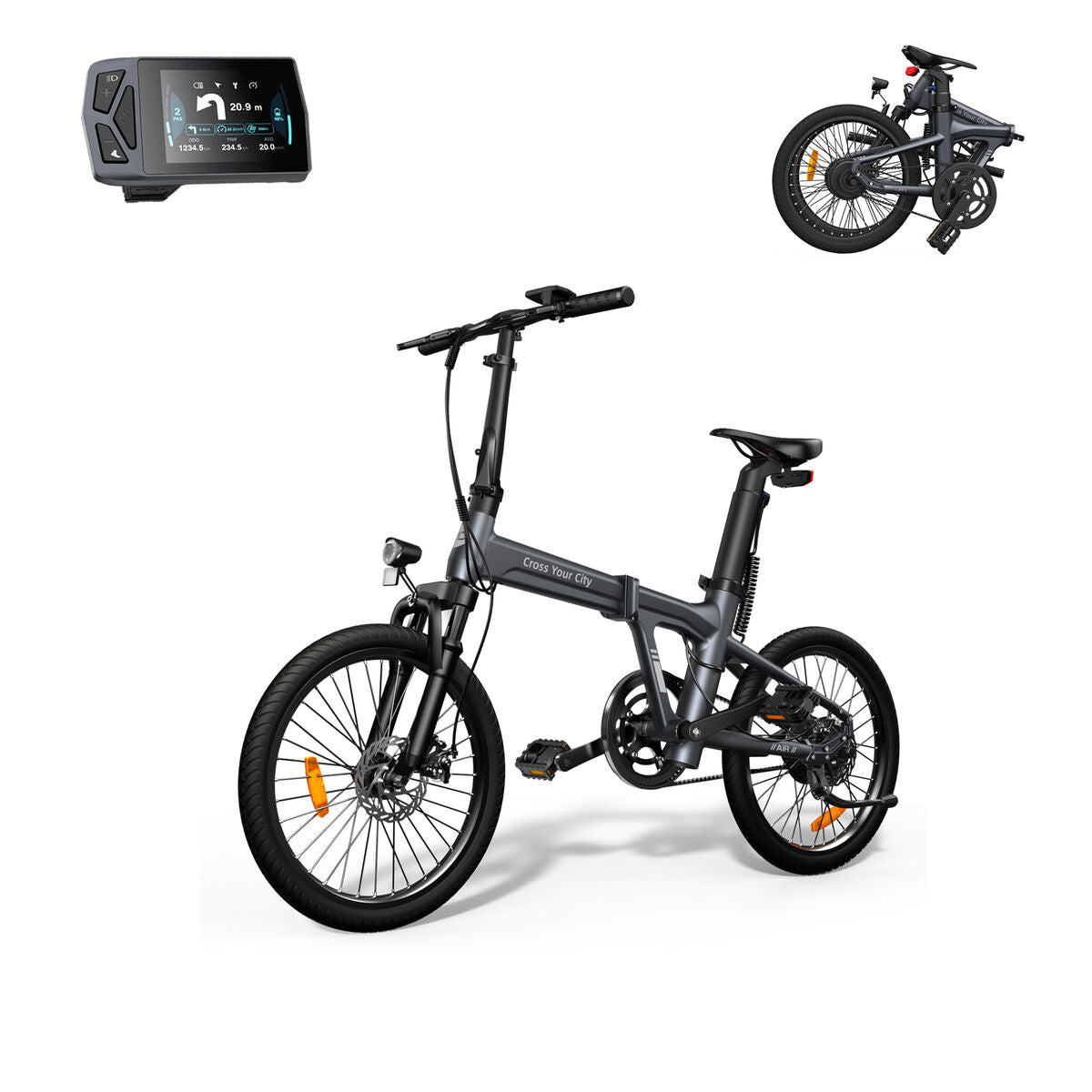 Bicicletă Electrică Xiaomi ADO Air 20S Gri 10000 mAh 20" 100 Km - Sport și în aer liber, Ciclism