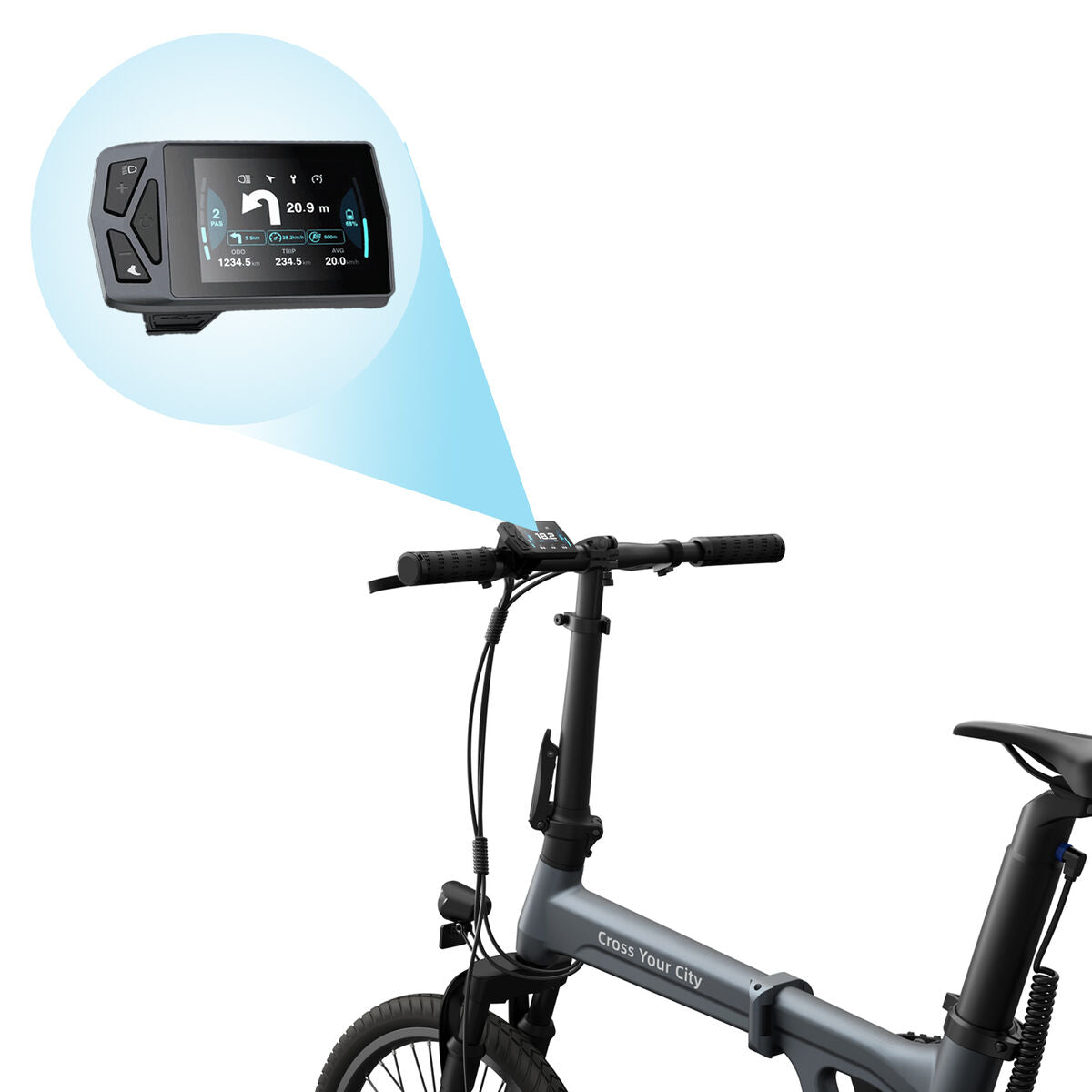 Bicicletă Electrică Xiaomi ADO Air 20S Gri 10000 mAh 20" 100 Km - Sport și în aer liber, Ciclism