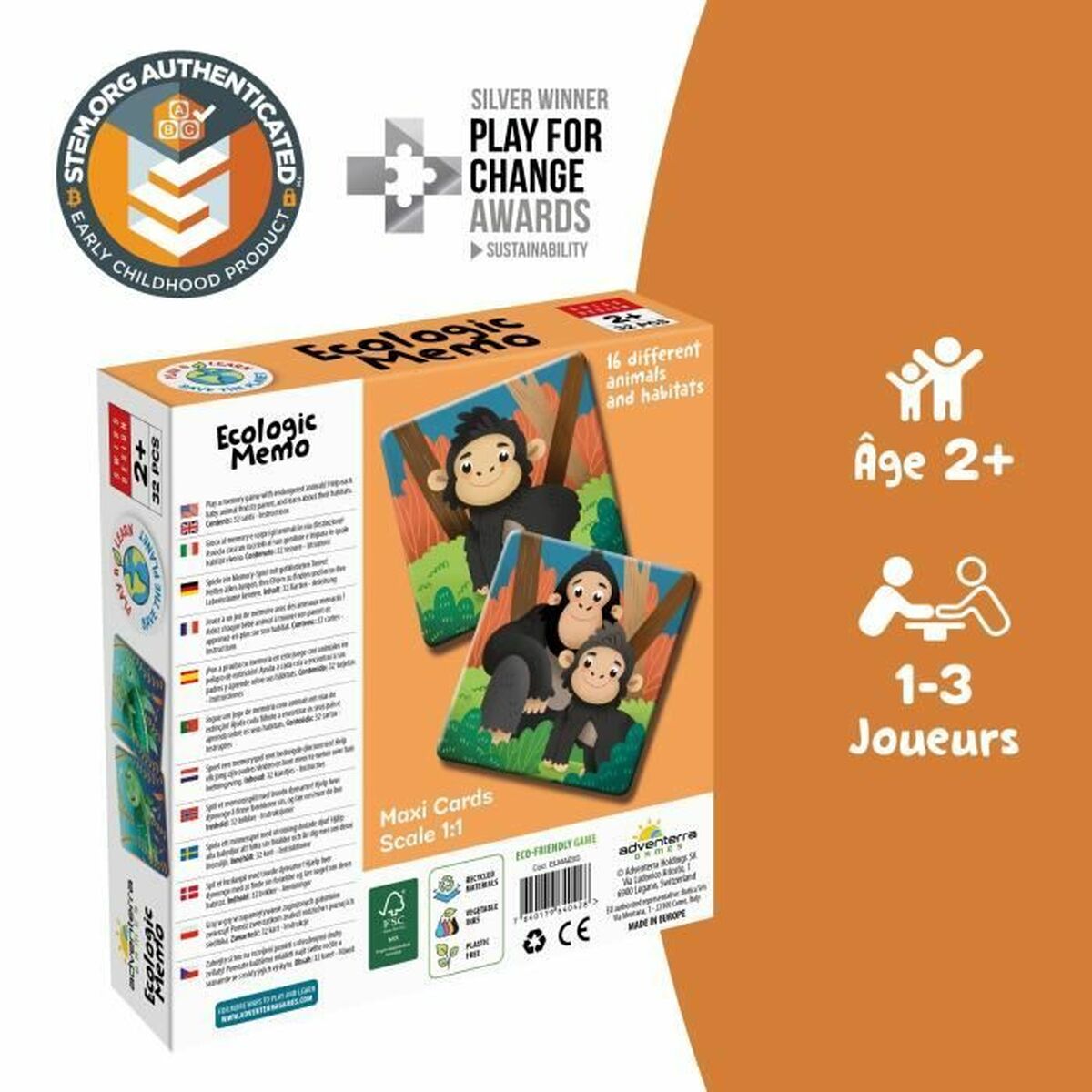 Joc Educativ Adventerra Memo Ecológico Animales en Peligro - Jucarii si jocuri, Jocuri și accesorii