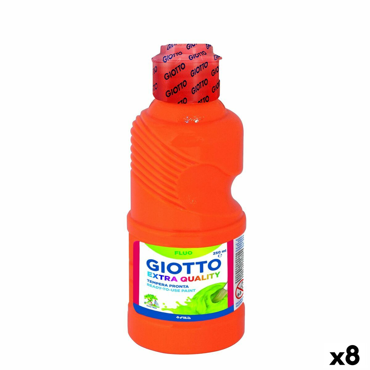 Tempera Giotto Fluo Portocaliu 250 ml (8 Unități) - Birou și papetărie, Arte și Meserii