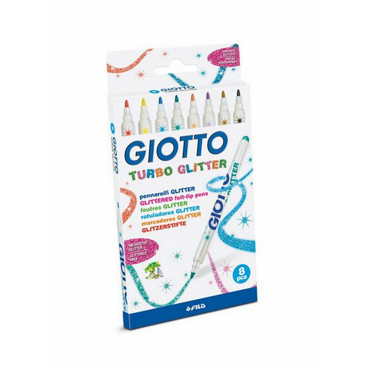 Set de Carioci Giotto Turbo Glitter Multicolor (10 Unități) - Birou și papetărie, Pixuri, creioane și articole de scris