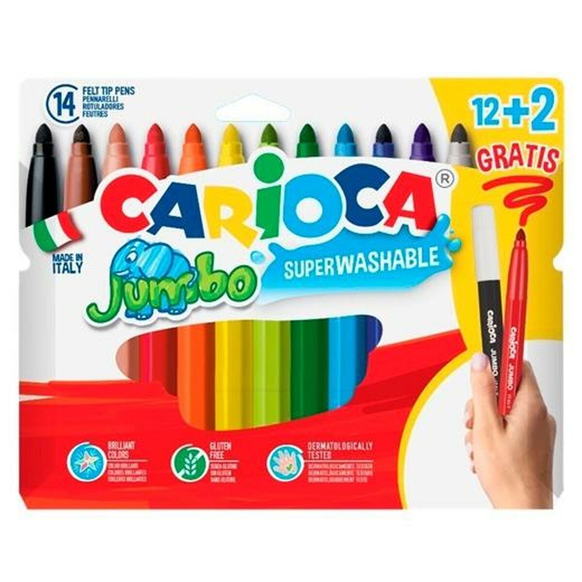 Set de Carioci Carioca JUMBO Multicolor 12 Piese (24 Unități) - Birou și papetărie, Pixuri, creioane și articole de scris