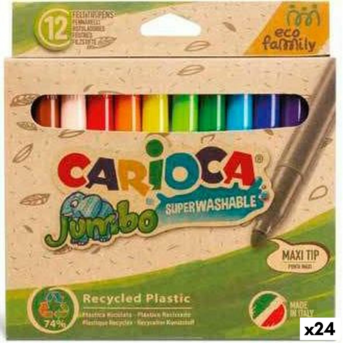 Set de Carioci Carioca Jumbo Eco Family 24 Piese Multicolor (24 Unități) - Birou și papetărie, Pixuri, creioane și articole de scris