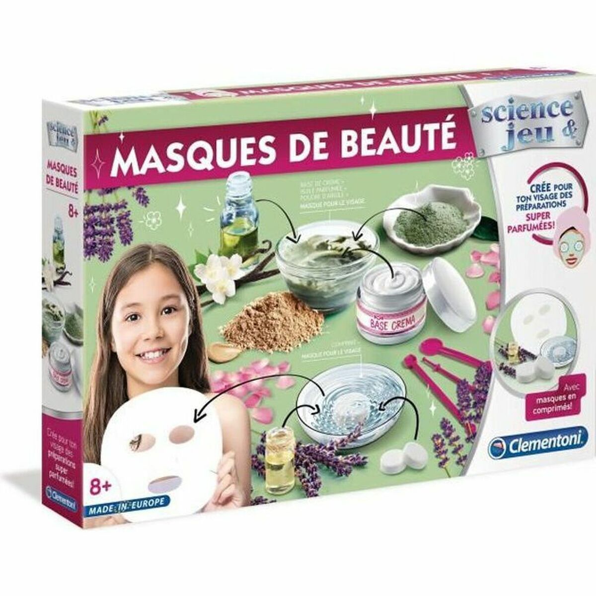 Set de Machiaj pentru Copii Clementoni Science & Jeu Beauty masks (FR) Multicolor - Jucarii si jocuri, Costume și accesorii