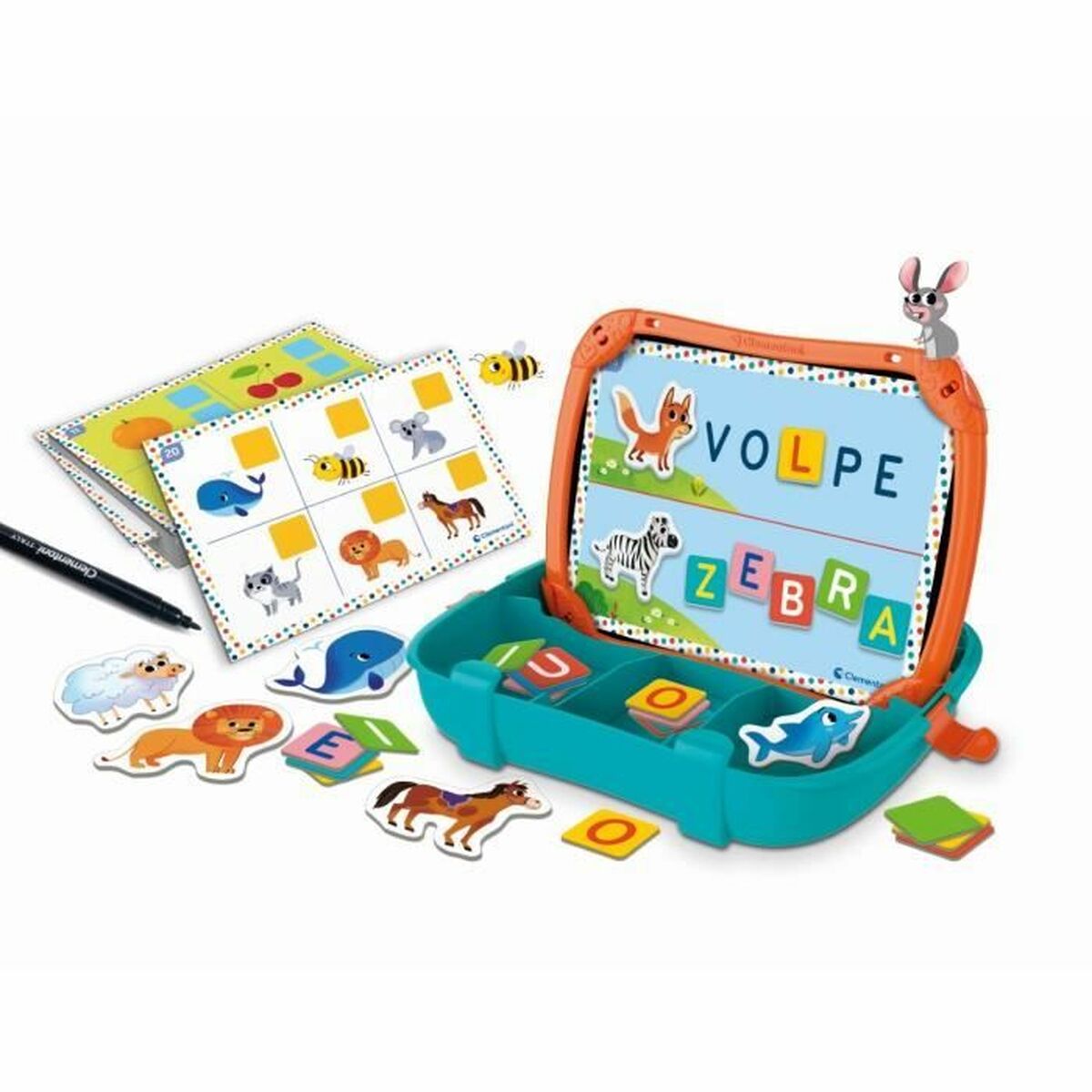 Joc de Masă Clementoni Magnetic Letters & Animals Case (FR) - Jucarii si jocuri, Jocuri și accesorii