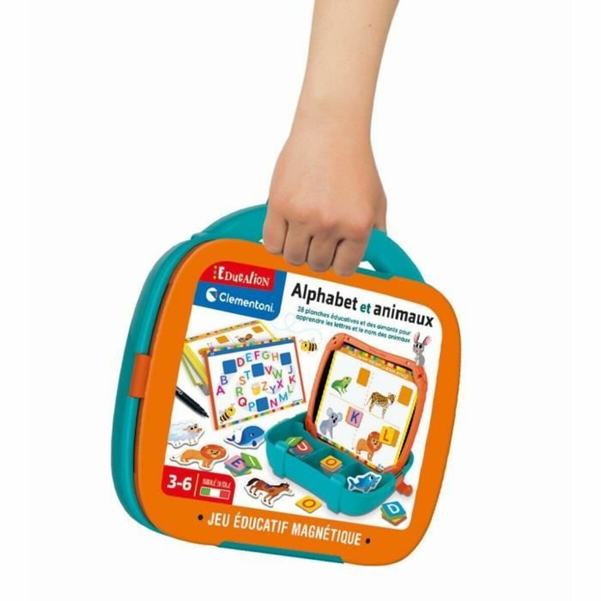 Joc de Masă Clementoni Magnetic Letters & Animals Case (FR) - Jucarii si jocuri, Jocuri și accesorii