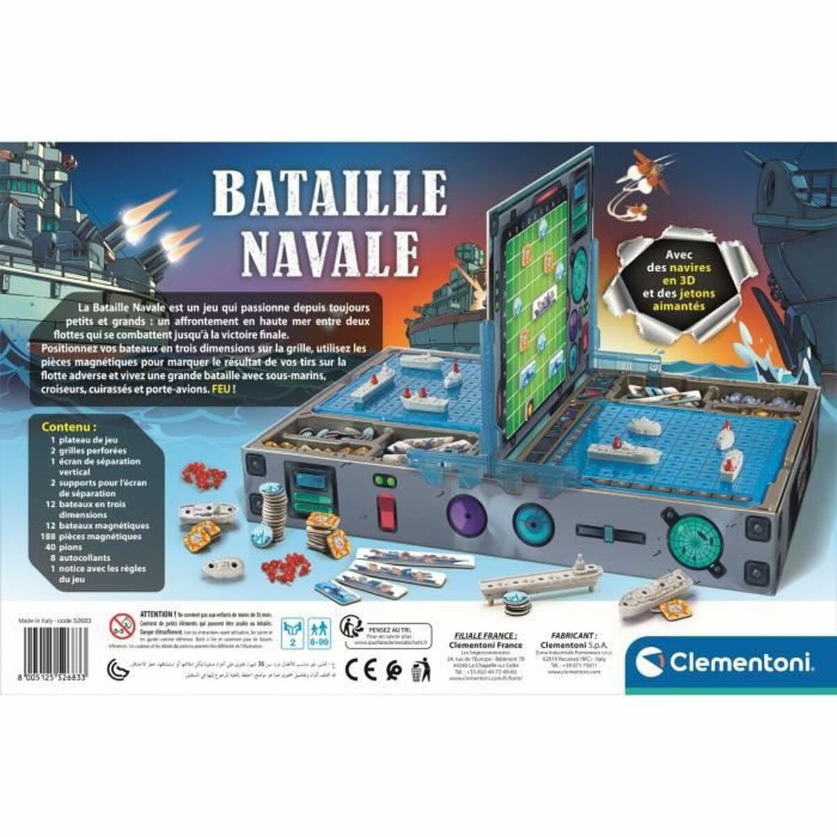 Joc de Masă Clementoni Naval Battle (FR) - Jucarii si jocuri, Jocuri și accesorii