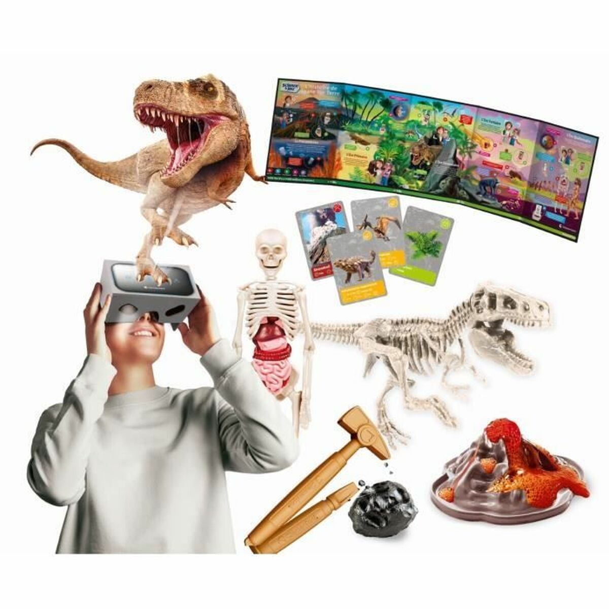 Joc de știință Clementoni The history of life on Earth Virtual Reality More than 50 experiments (FR) - Jucarii si jocuri, Învățare și educație