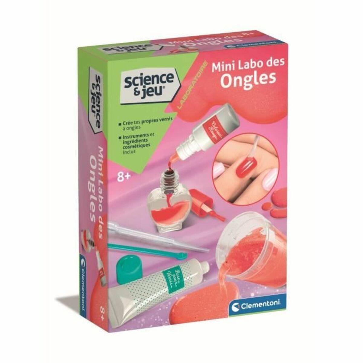 Set de Lucru Manual Clementoni Mini Nail Lab Create your own nail polish (FR) - Jucarii si jocuri, Activități creative