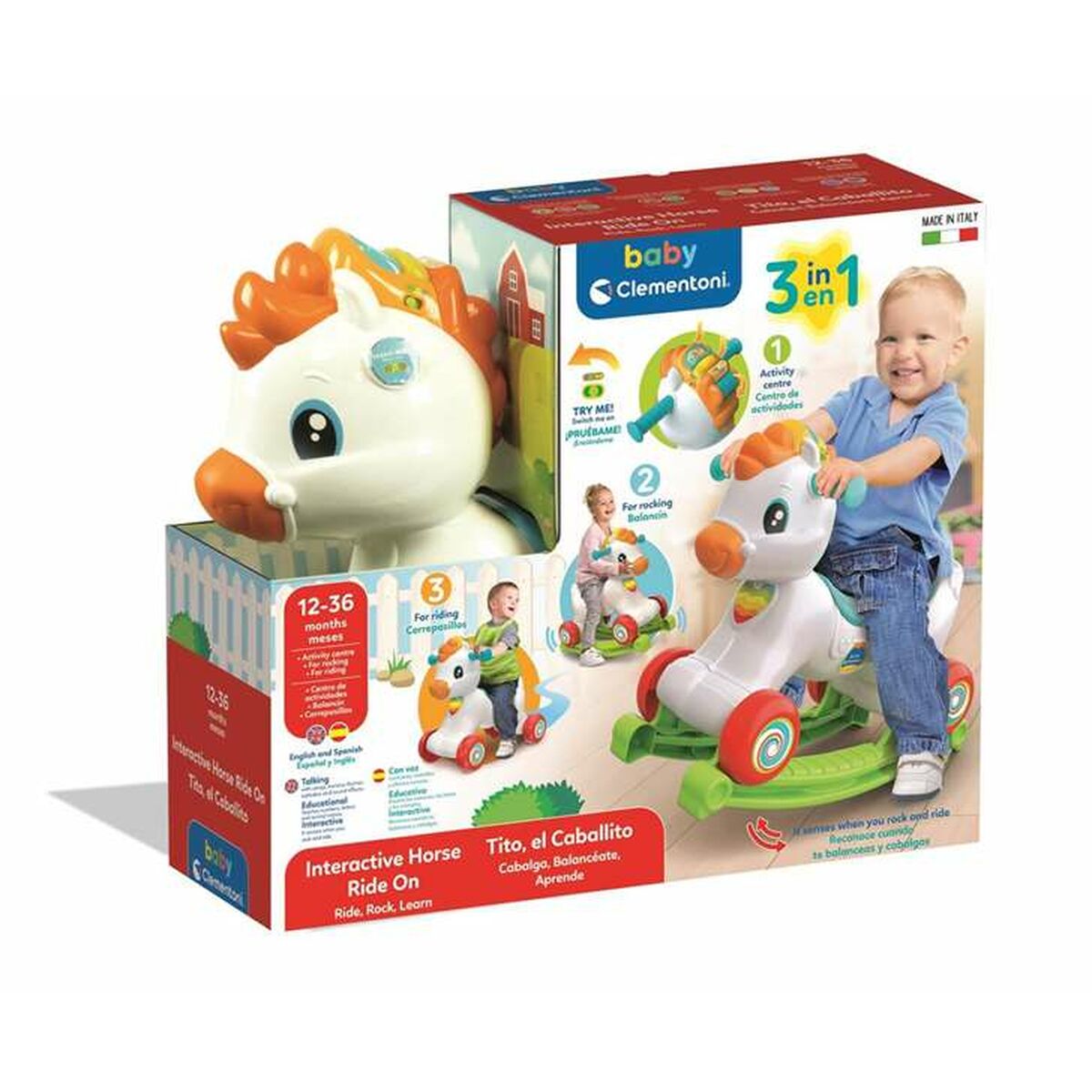 Mașină-Premergător Clementoni Tito 54 x 46 x 18,5 cm Cal - Jucarii si jocuri, Păpuși și accesorii