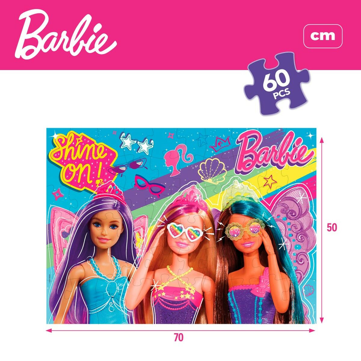 Puzzle Barbie MaxiFloor 60 Piese 70 x 1,5 x 50 cm - Jucarii si jocuri, Puzzle-uri și puzzle-uri