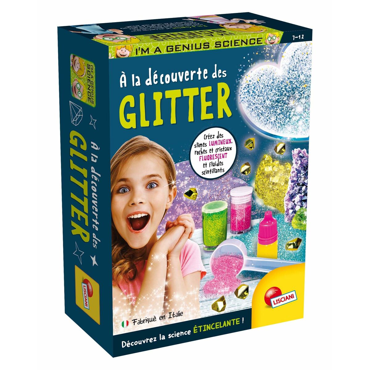 Joc de știință Lisciani Giochi I'M A GENIUS POCKET Glitter - Jucarii si jocuri, Învățare și educație