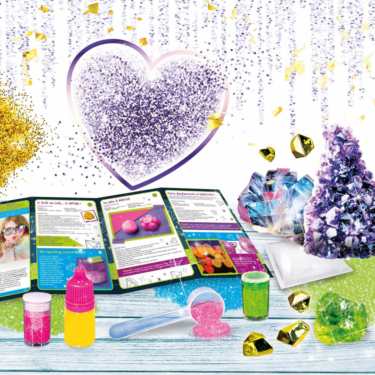 Joc de știință Lisciani Giochi I'M A GENIUS POCKET Glitter - Jucarii si jocuri, Învățare și educație