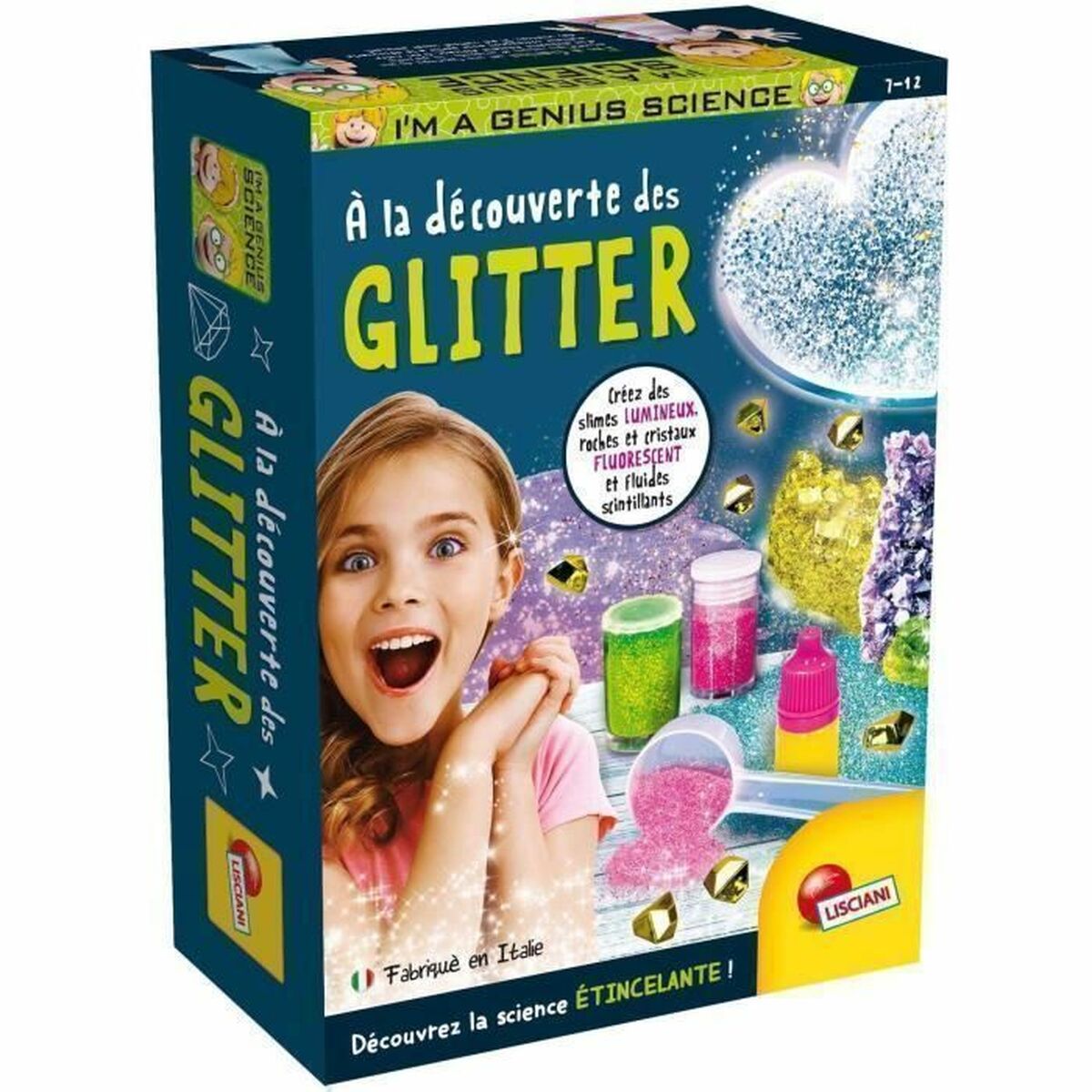 Joc de știință Lisciani Giochi I'M A GENIUS POCKET Glitter - Jucarii si jocuri, Învățare și educație