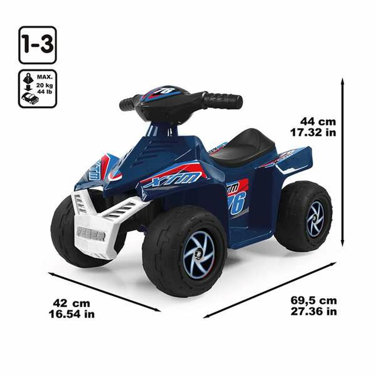 ATV electric Quad Feber Racy 67 x 41 x 45 cm - Jucarii si jocuri, Vehicule
