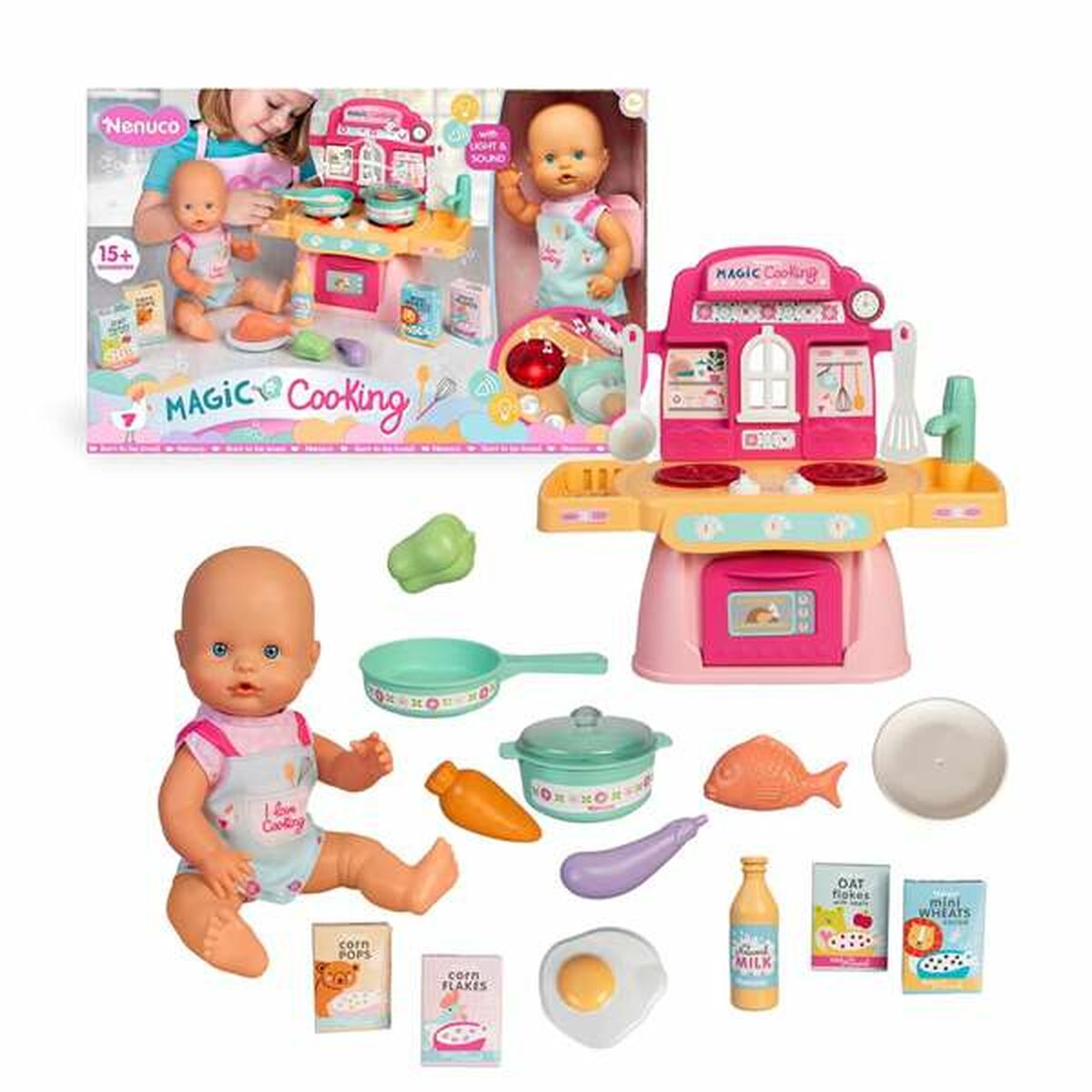 Păpușă bebeluș Famosa Magic Cooking 30 cm - Jucarii si jocuri, Păpuși și accesorii
