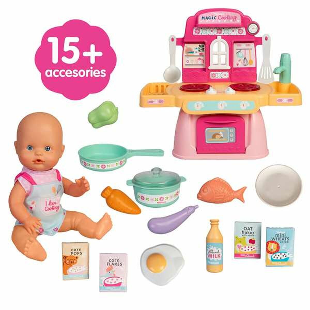 Păpușă bebeluș Famosa Magic Cooking 30 cm - Jucarii si jocuri, Păpuși și accesorii