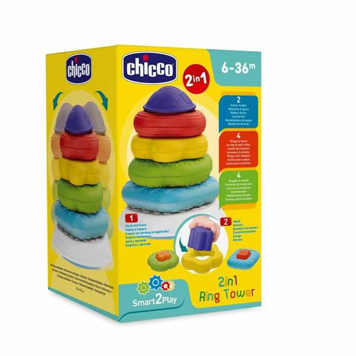Blocuri Stivuibile Chicco Pyramid Inele - Bebelus, Jucăriile copilăriei timpurii