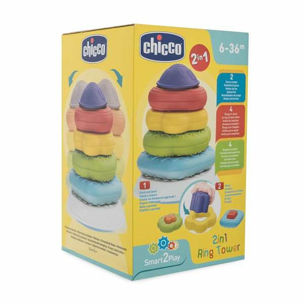 Blocuri Stivuibile Chicco Pyramid Inele - Bebelus, Jucăriile copilăriei timpurii