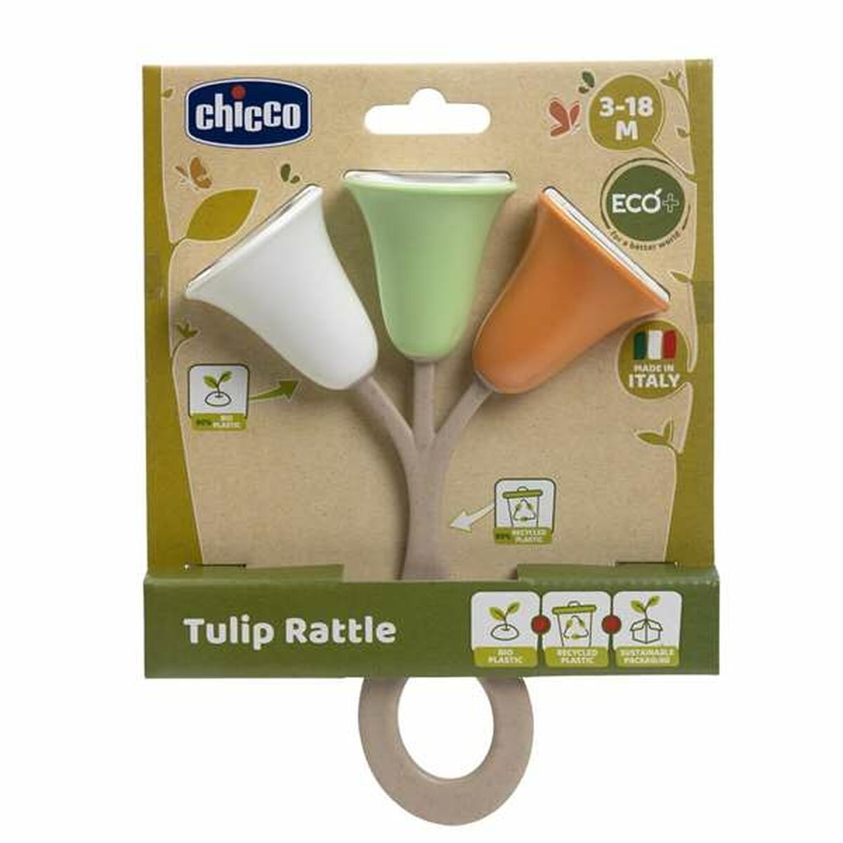 Zornăitoare Chicco Tulip Eco Multicolor - Bebelus, Jucăriile copilăriei timpurii