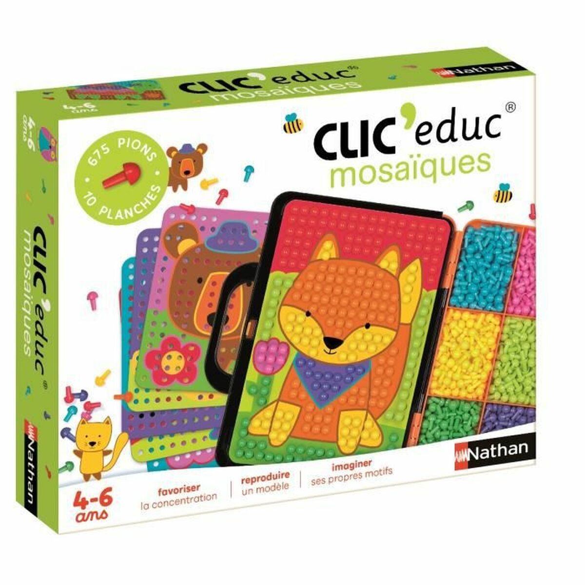 Joc de Masă Nathan Clic'Educ - Mosaiques (FR) - Jucarii si jocuri, Jocuri și accesorii