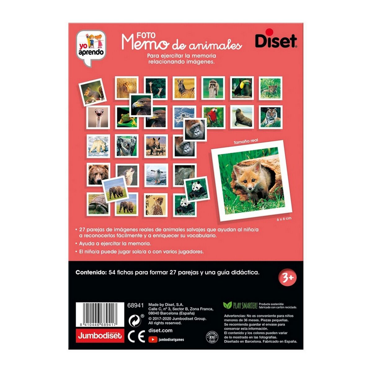 Joc Educativ Diset Memo Photo Animales 54 Piese - Jucarii si jocuri, Jocuri și accesorii