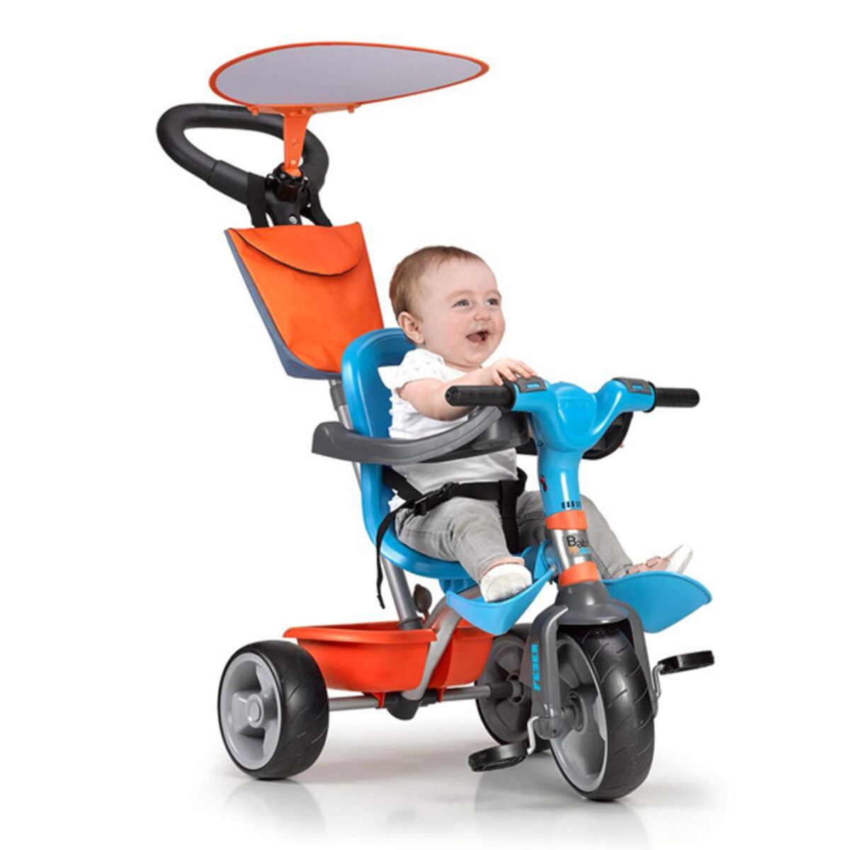 Triciclu Feber Baby Plus Music Albastru Portocaliu - Jucarii si jocuri, În aer liber și sport