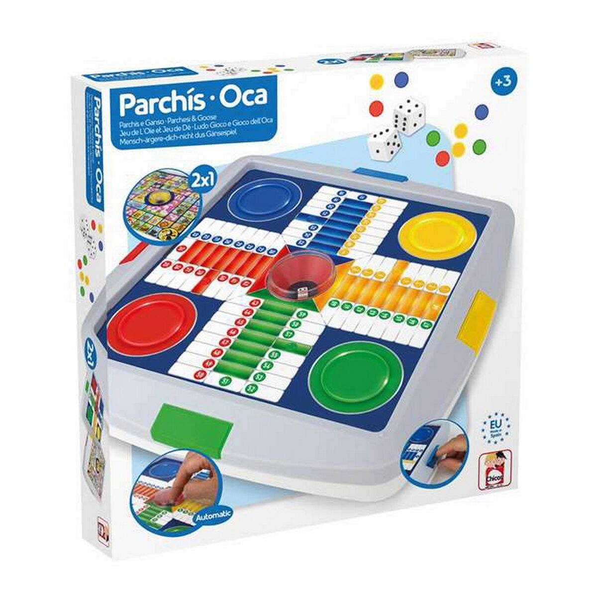 Parchis și Jocul Gâștelor Automat Chicos 27 x 27 x 4 cm - Jucarii si jocuri, Jocuri și accesorii