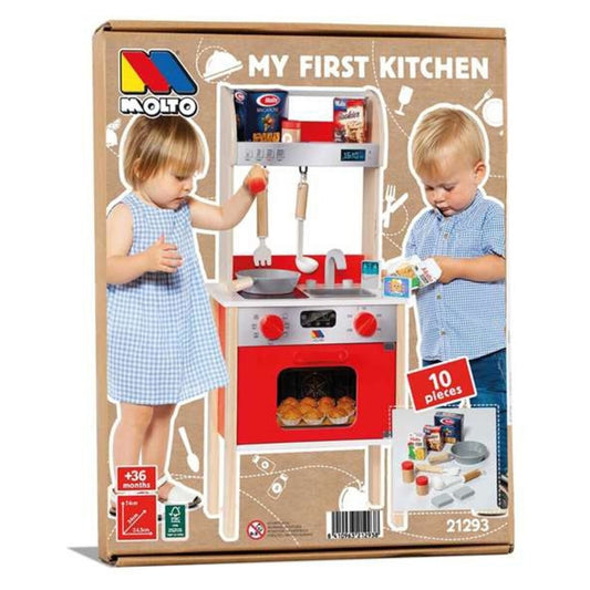 Bucătărie de Jucărie Moltó 21293 Lemn Roșu (10 pcs) - Jucarii si jocuri, Imitații de jocuri