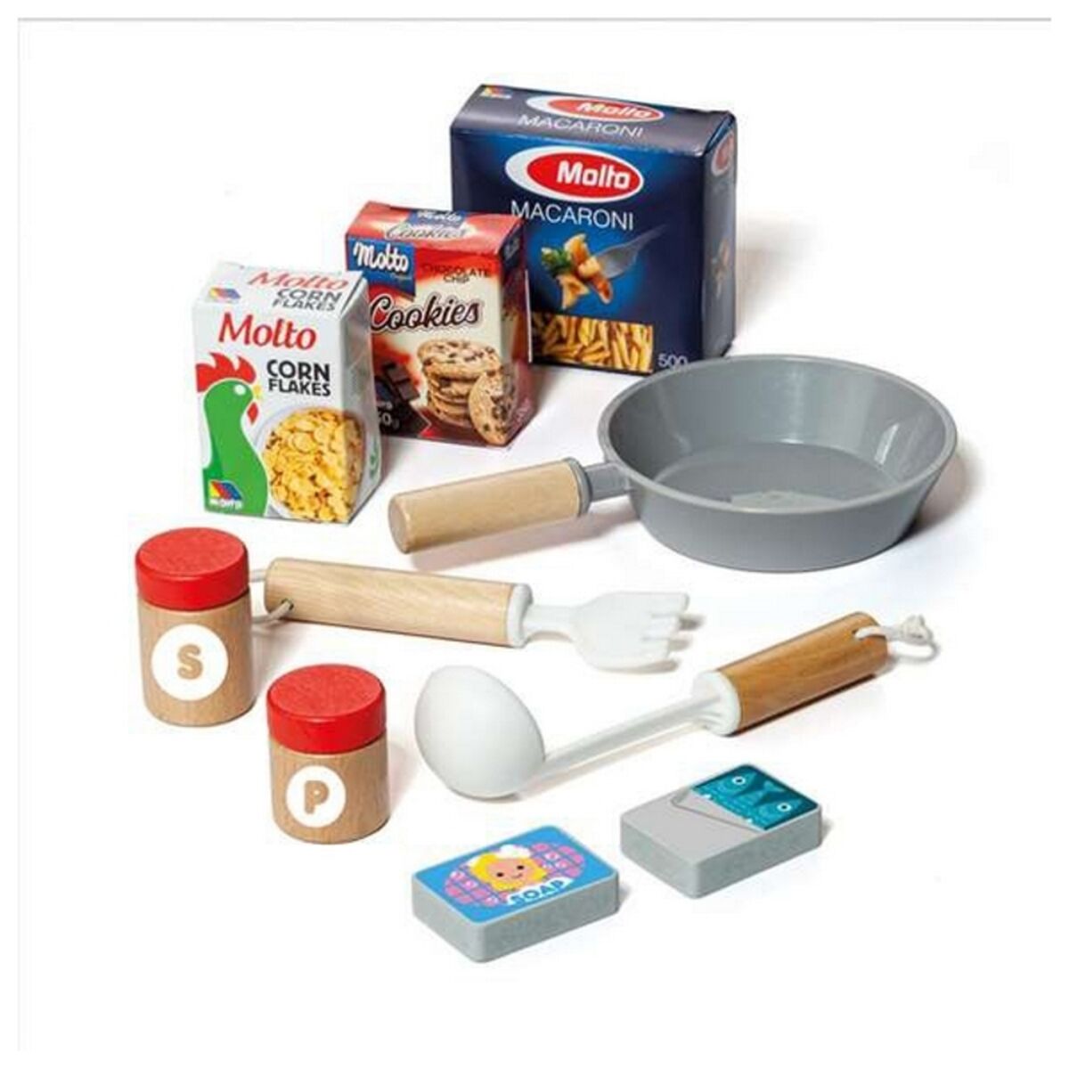Bucătărie de Jucărie Moltó 21293 Lemn Roșu (10 pcs) - Jucarii si jocuri, Imitații de jocuri