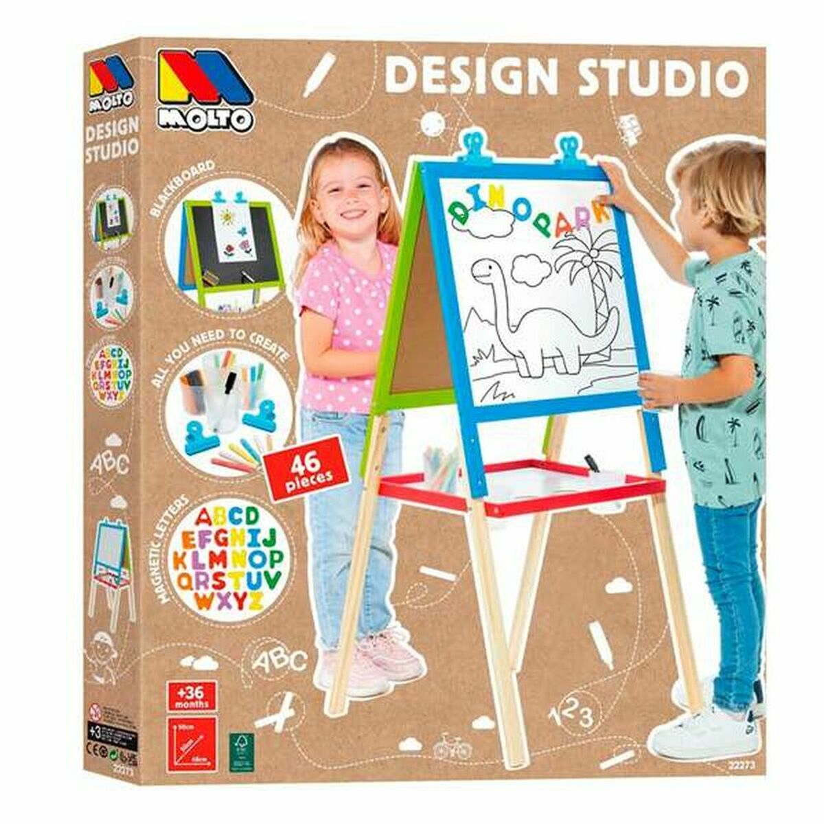 Tablă 2 în 1 Moltó 22273 - Jucarii si jocuri, Activități creative