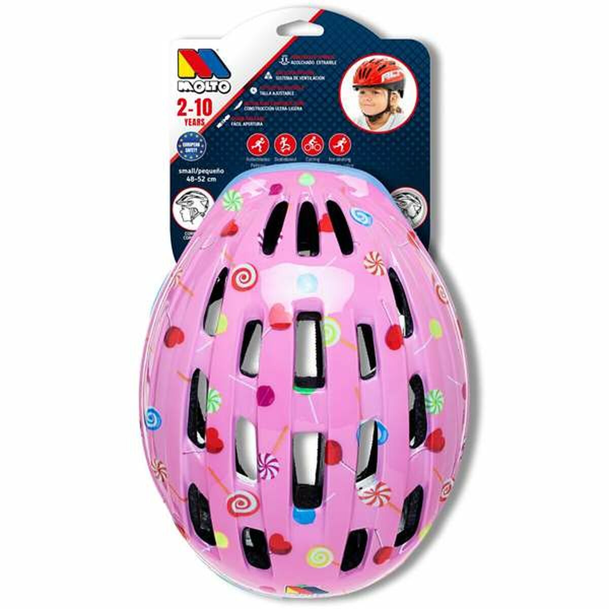Cască de Ciclism pentru Copii Moltó Roz 48-53 cm - Sport și în aer liber, Ciclism