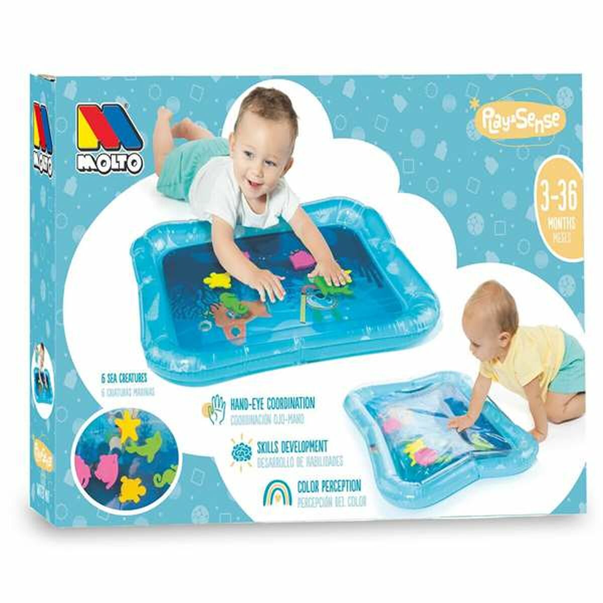 Covoraș pentru jocuri gonflabil cu apă pentru bebeluși Moltó Playsense 80 x 28 x 82 cm - Bebelus, Activitate și divertisment