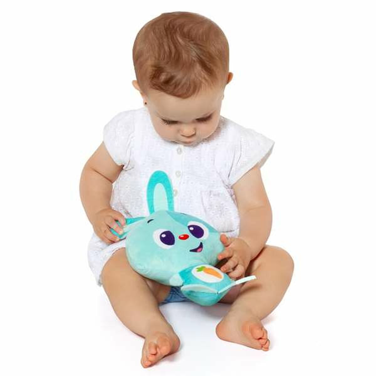 Jucărie de Pluș cu Sunet Moltó Gusy luz Baby Bunny Turquoise 7,5 cm - Jucarii si jocuri, Jucării de pluș